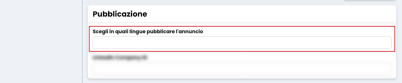 Performa Recruit Impostazioni scelta lingua