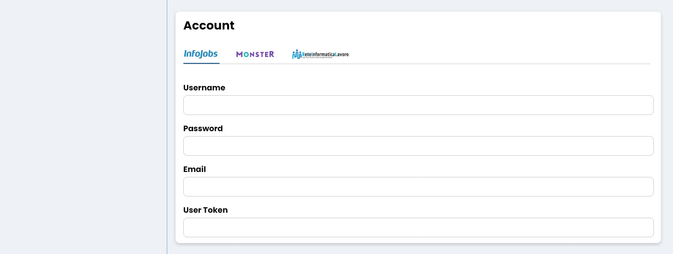 Performa Recruit Impostazioni abbonamento job board