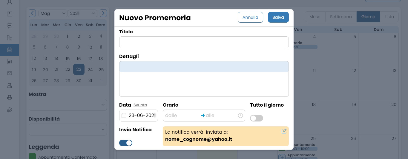 Performa Recruit promemoria