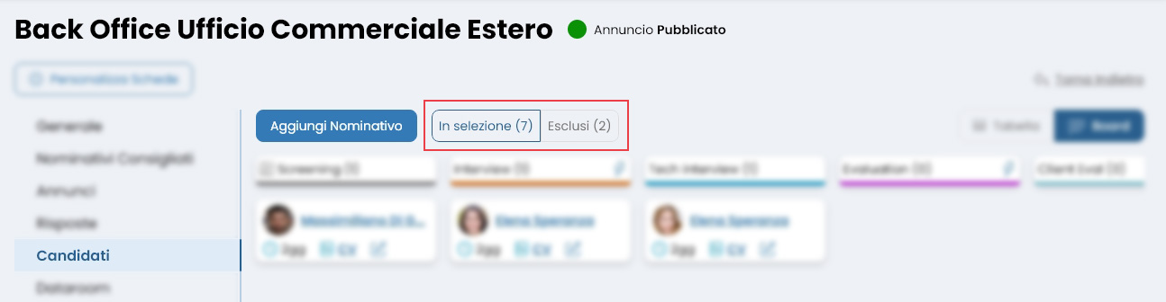 Performa Recruit Pipeline tabs