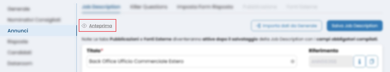 Performa Recruit Progettii anteprima annuncio