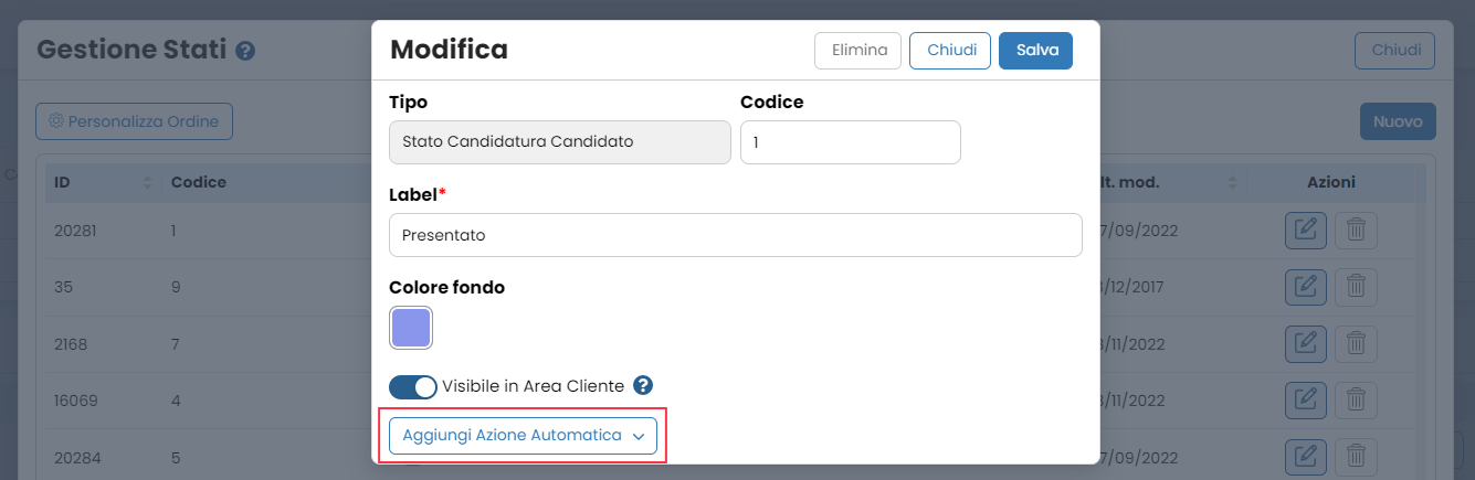 Performa Recruit azioni automatiche