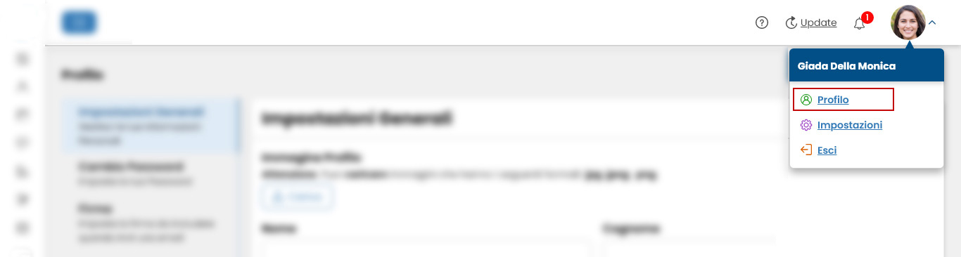 Performa Recruit accedere area Profilo