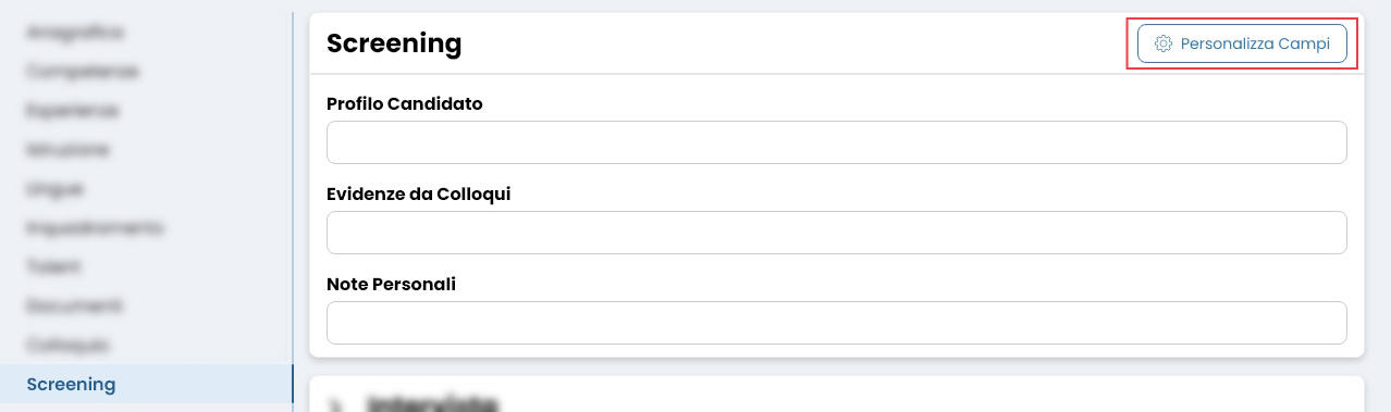 Performa Recruit Scheda Candidato screening