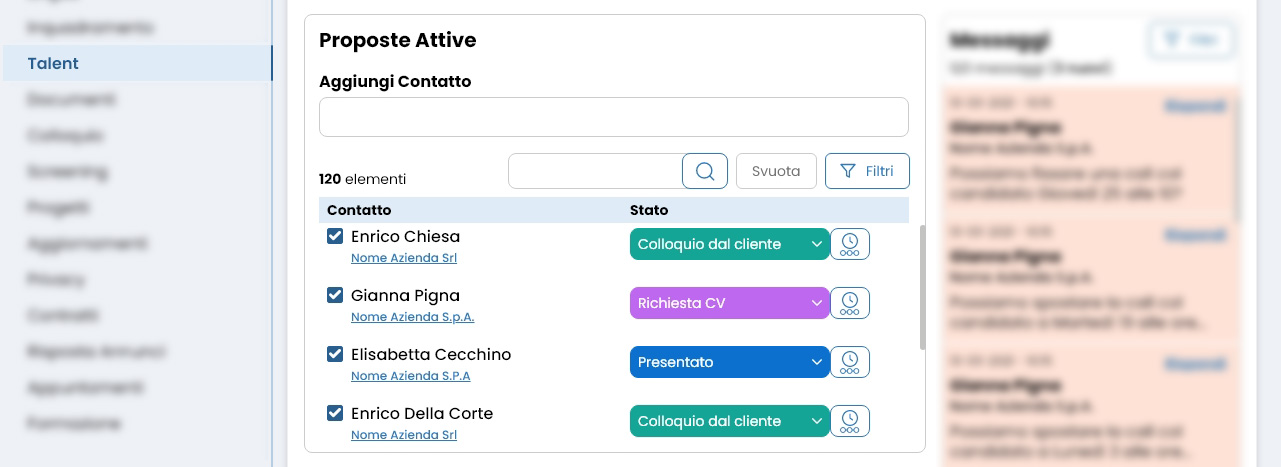 Performa Recruit Scheda Candidato proposte attive